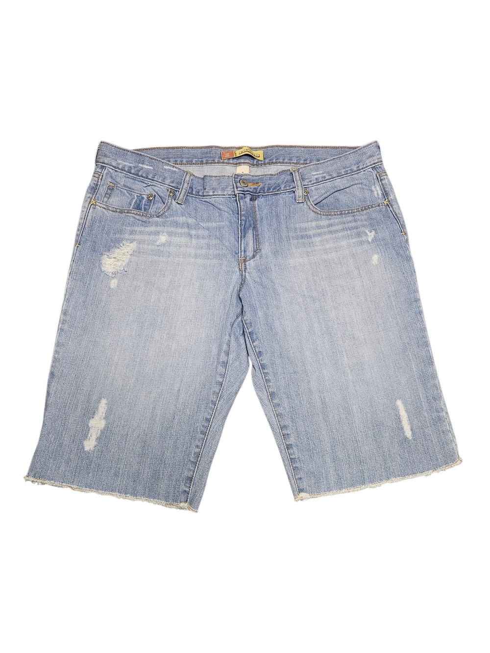 Old Navy Y2K Ultra Low Waist Distressed Denim Bermuda Shorts Size 16